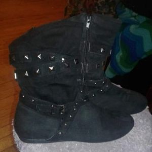 Black studded boots